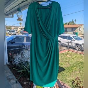 Green Wrap Dress Plus 18